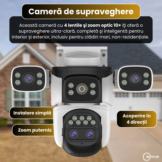Camera de supraveghere EDYLUX 4 Lentile Ultra HD 12MP, Wireless 