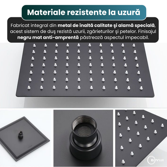 Sistem de dus incastrat EDYLUXR, Set complet premium, 3 functii, Afisaj digital temperatura 