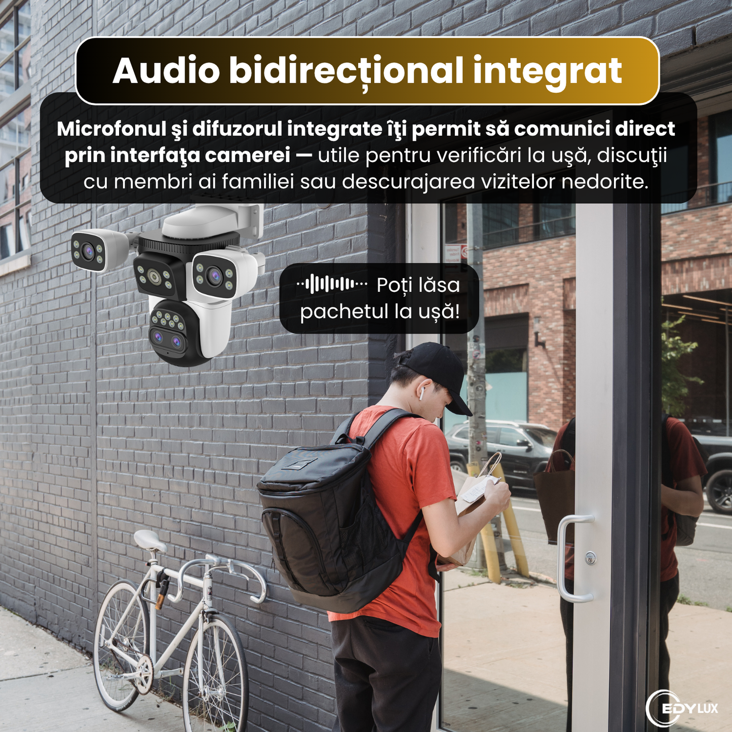 Camera de supraveghere EDYLUX 4 Lentile Ultra HD 12MP, Wireless 