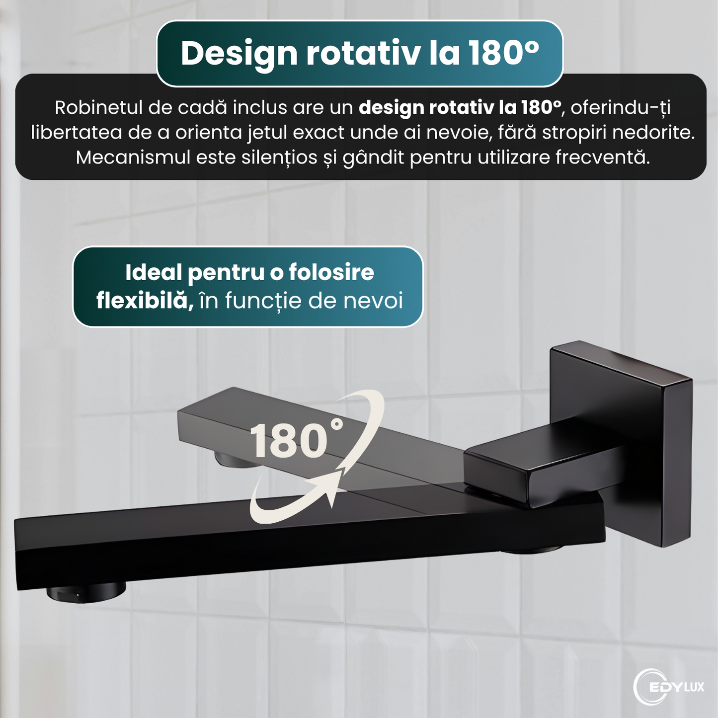 Sistem de dus incastrat EDYLUXR, Set complet premium, 3 functii, Afisaj digital temperatura 