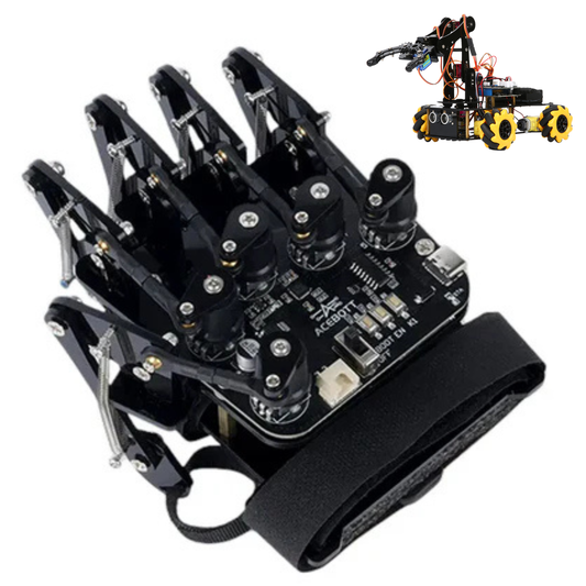 Manusa Inteligenta cu Senzori Avansati, EDYLUX, QD023, Control Gestual de Precizie pentru Roboti si Educatie STEAM, Bluetooth, Negru 